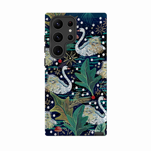 Samsung Tough Case - Swan By Emma Frances Grant Slim Edge Shock Absorber