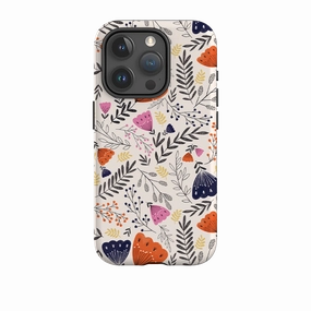 Wireless Charging Compatible iPhone Tough Case - Pink Floral By Jade Mosinski