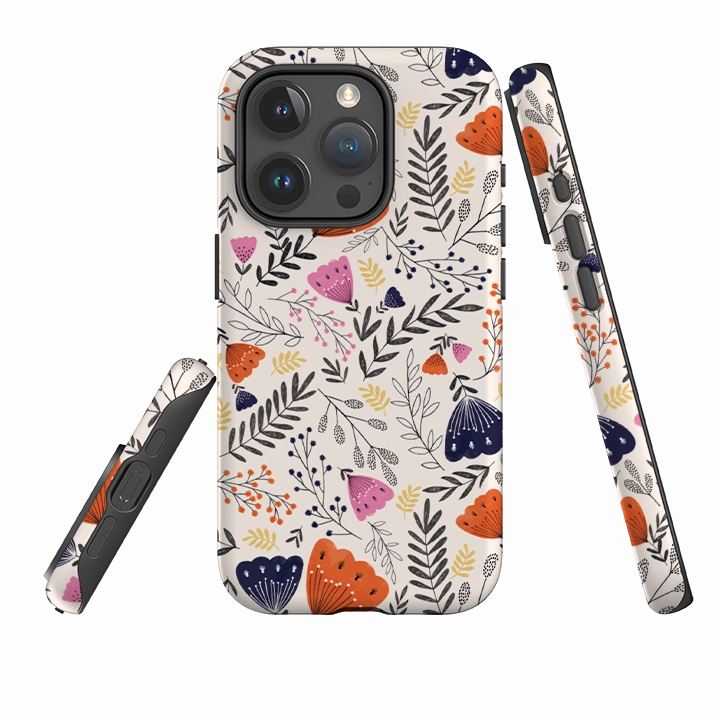 Trendy Detailing iPhone Tough Case - Pink Floral By Jade Mosinski