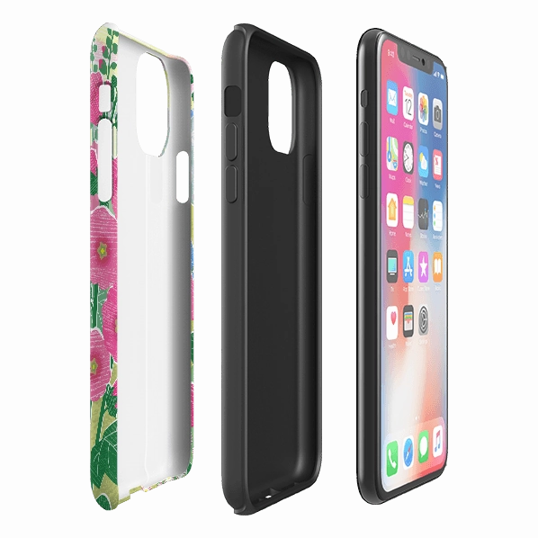 iPhone Tough Case - Hollyhocks By Liane Payne Youth Style Soft Detail
