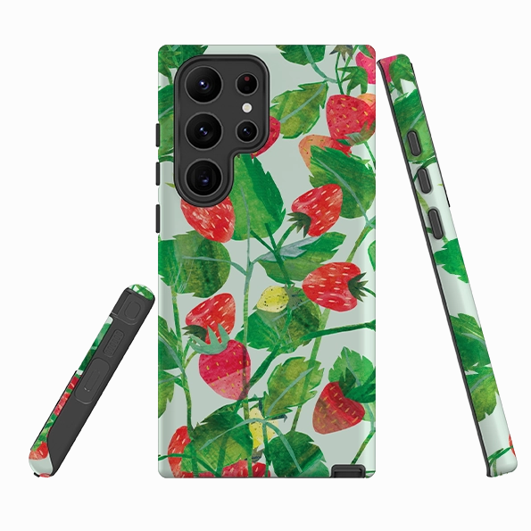 Durable structure Samsung Tough  Case - Strawberries By Tracey English