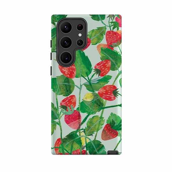 Durable Grip Samsung Tough  Case - Strawberries By Tracey English