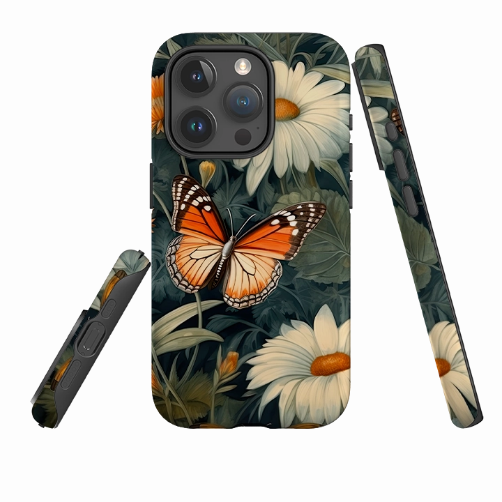 Durable Build Texture iPhone Case - Butterfly Daisies III