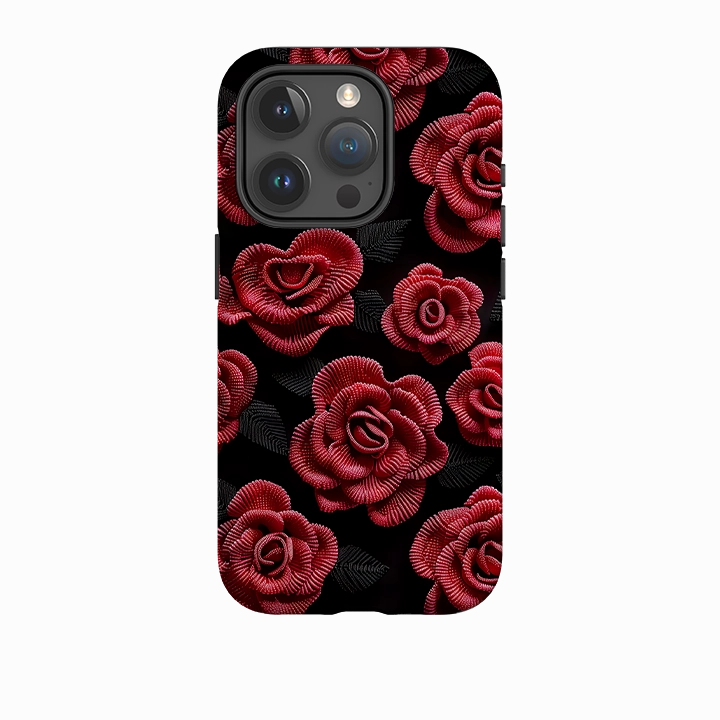 iPhone Case - Dark Roses II Ergonomic Feel Durable Texture