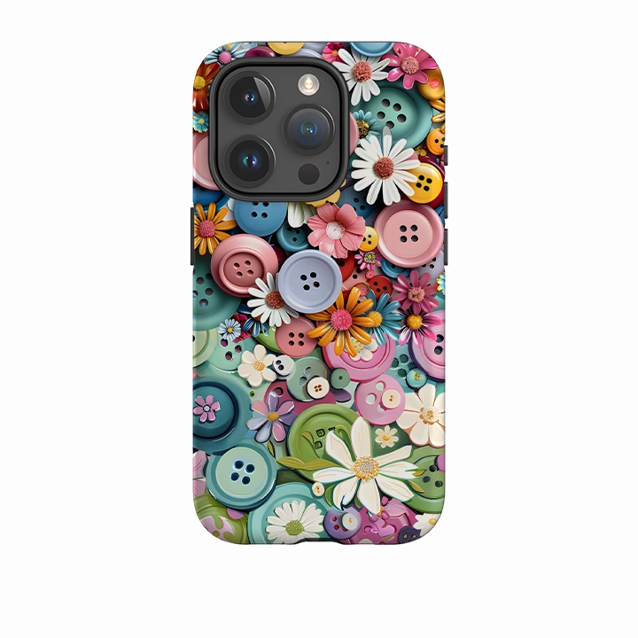 iPhone Case - Floral Buttons Travel Friendly