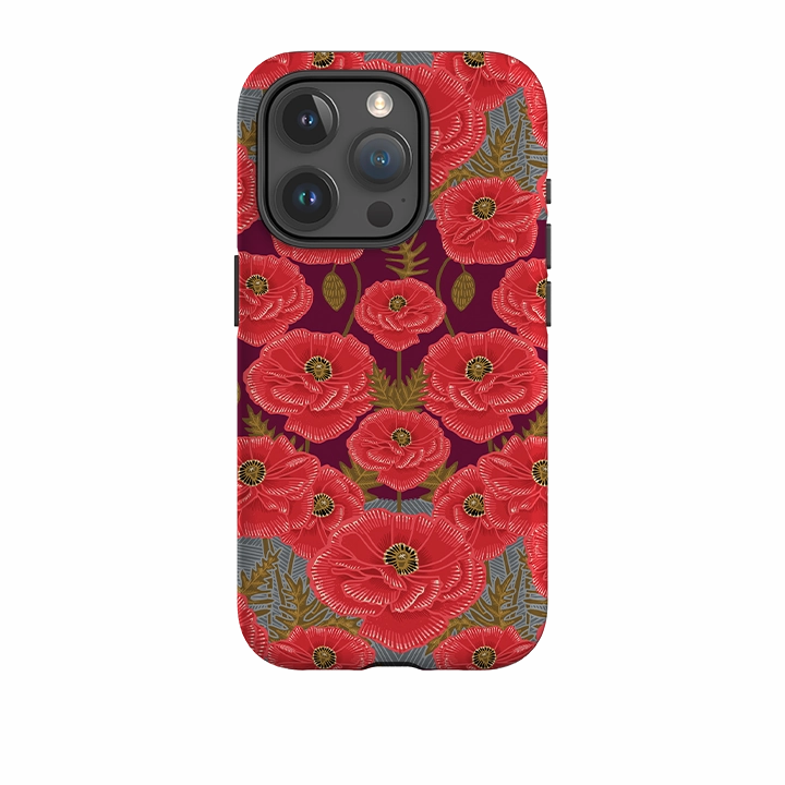 iPhone Case - Poppy Red By Kate Heiss Protective Finish Refined Texture