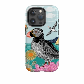 Rugged Texture Trendy Design iPhone Case - Proud Puffin By Kate Heiss