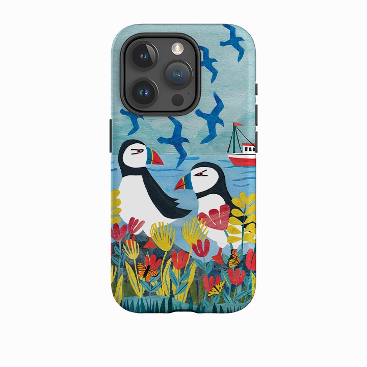 Stylish Finish dust protection iPhone Case - Puffins By Tracey English