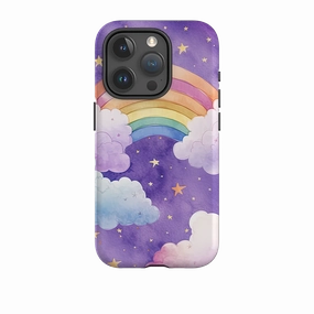 Hybrid Frame Daily Grip iPhone Case - Rainbow Clouds