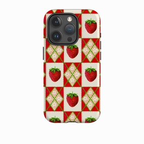 Premium Texture Hybrid Shield iPhone Case - Strawberries II By Abby Jacobs