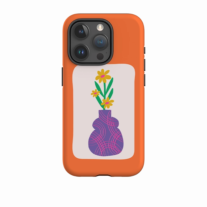 Impact Guard Soft Surface Design iPhone Case - Sunny Vase
