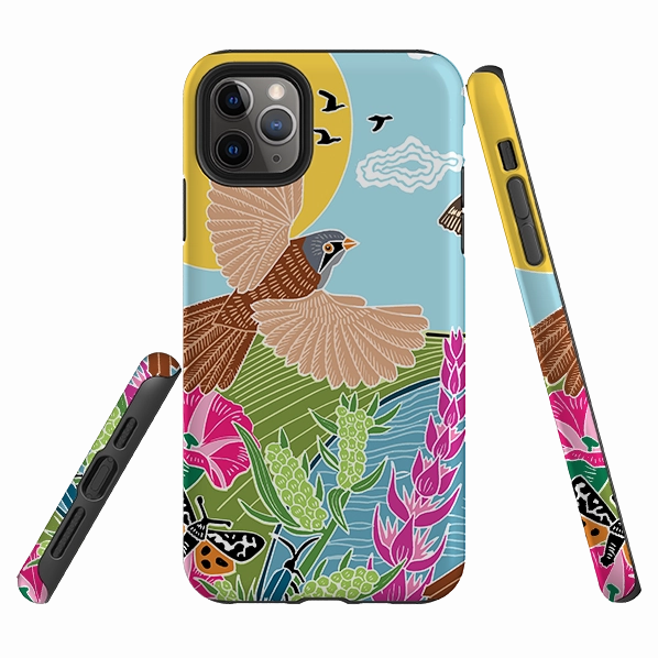 iPhone Tough Case - Bearded Tits By Kate Heiss Modern Grip Texture Stylish Grip Texture