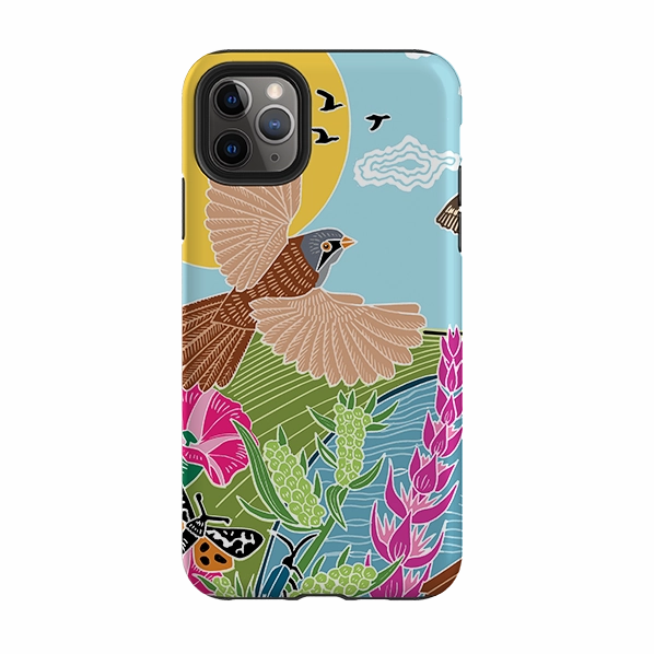 iPhone Tough Case - Bearded Tits By Kate Heiss Clear Back