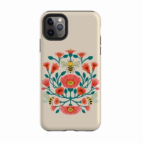 iPhone Tough Case - Bee Floral By Nina Pace Comfort Feel Fashion Texture