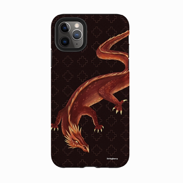 Matte Look Finish Hybrid Look iPhone Tough Case - Beowulf Dragon By Anna Stead