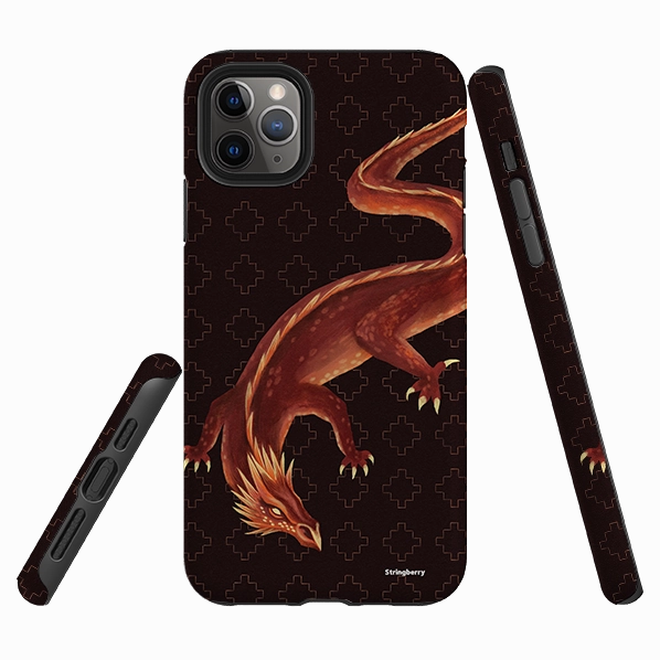 Comfort Layer Texture Premium Detail iPhone Tough Case - Beowulf Dragon By Anna Stead