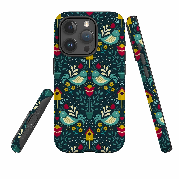elegant design iPhone Tough Case - Bird Pattern VIII By Suzy Taylor
