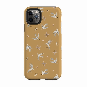 iPhone Tough Case - Birds And Butterflies By Meghann Rader Raised Edges Subtle Touch
