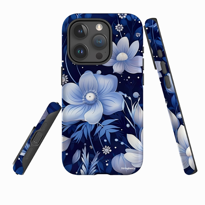 iPhone Tough Case - Blue Nutberry IV Soft Shape Polished Surface