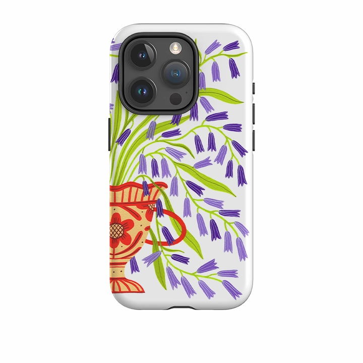 iPhone Tough Case - Bluebells By Madalina Andronic Modern Pattern Layer Everyday Protection