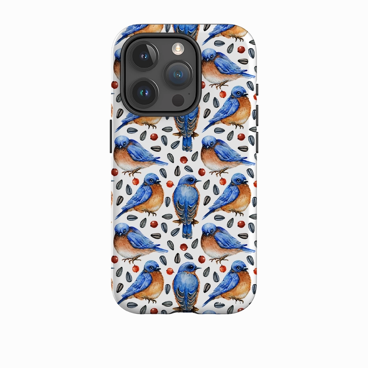 iPhone Tough Case - Bluebirds II Flexible Surface Texture