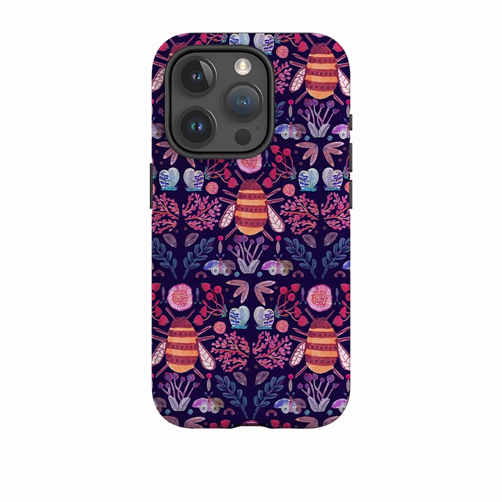 iPhone Tough Case - Botanics and Insects By Gabriela Larios Rugged Edge Soft Protection Edge