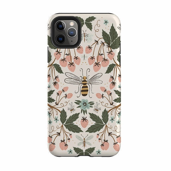 Slim Design Soft Finish Texture iPhone Tough Case - Bugs And Berries By Meghann Rader