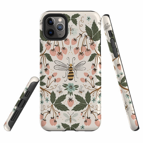 Refined Form Grip Layer iPhone Tough Case - Bugs And Berries By Meghann Rader