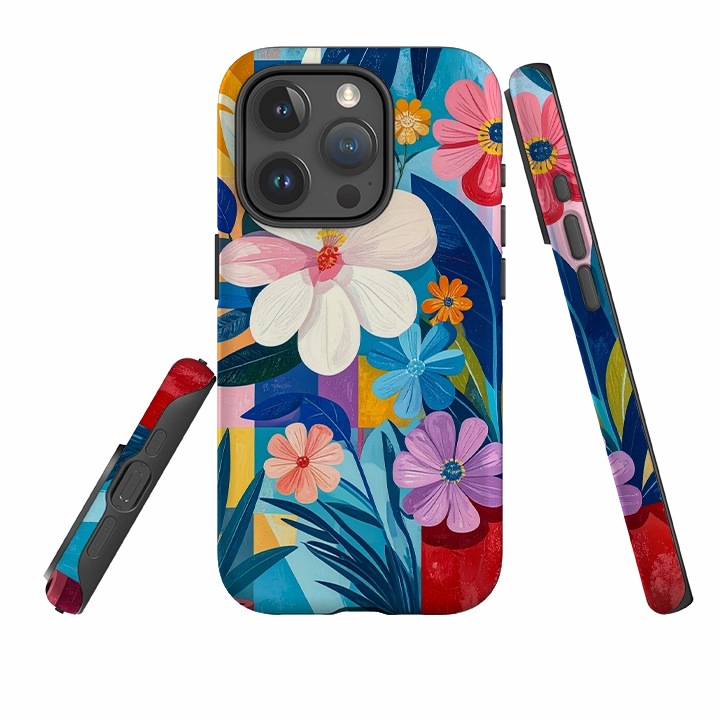 iPhone Tough Case - Cambridge Floral Soft Frame Matte Pattern
