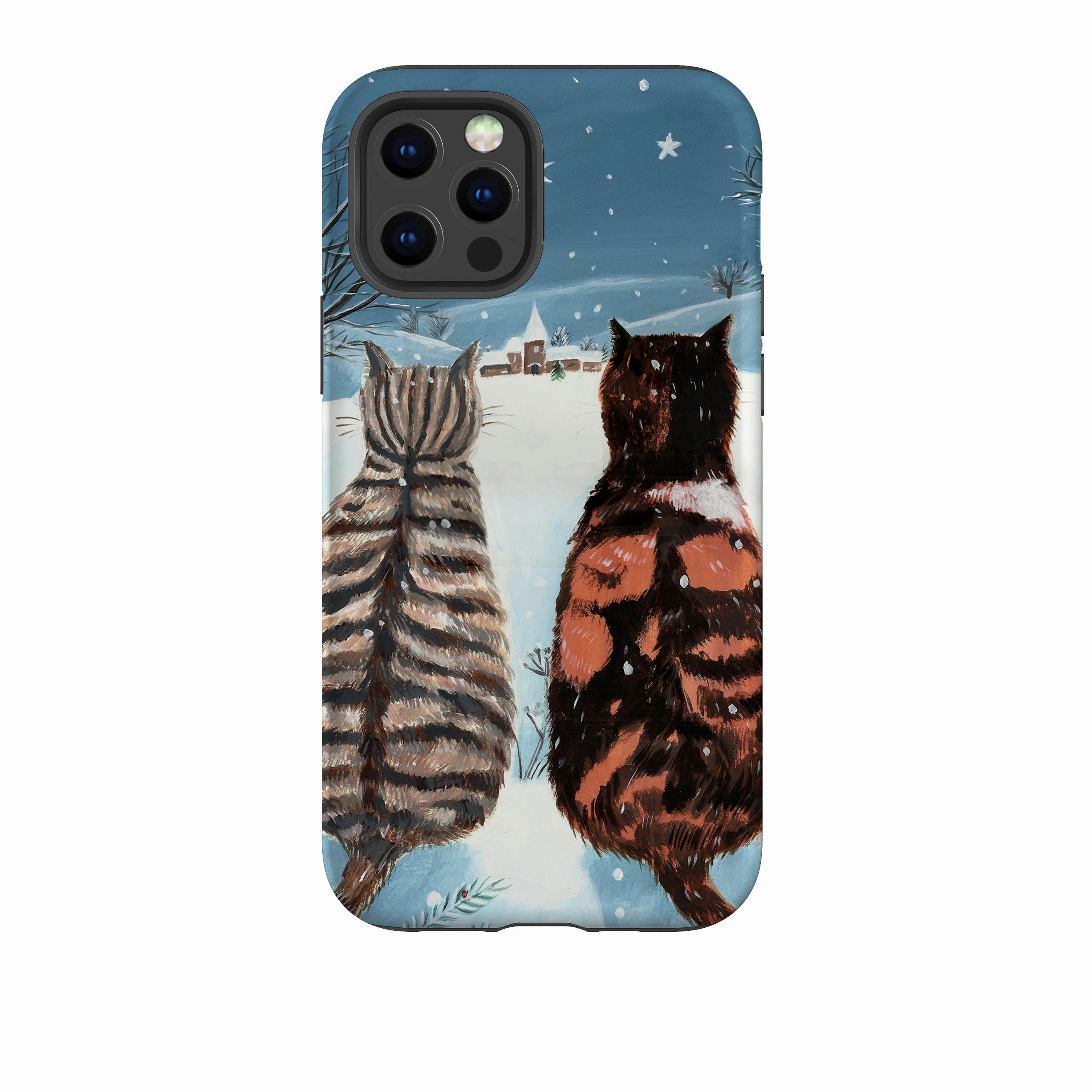 Protective Texture Layer Rugged Frame iPhone Tough Case - Cat Xmas By Mary Stubberfield