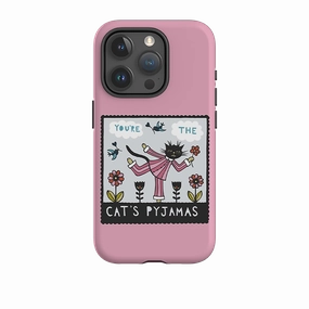 iPhone Tough Case - Cats Pyjamas Pink By Suzy Taylor Hybrid Material Build