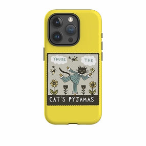 Scratch Block iPhone Tough Case - Cats Pyjamas Yellow By Suzy Taylor