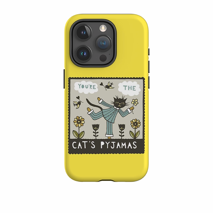 Portable Protection Durable Form iPhone Tough Case - Cats Pyjamas Yellow By Suzy Taylor