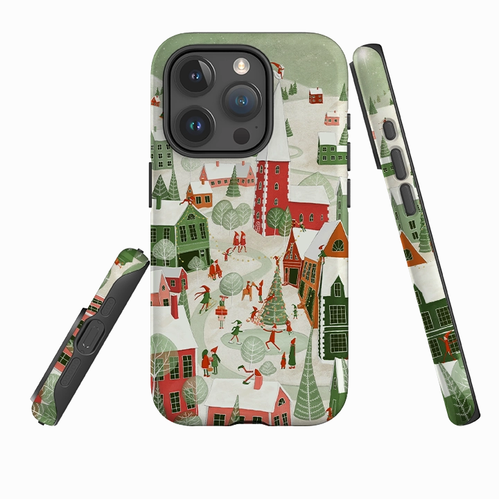 Luxury Layer Texture iPhone Tough Case - Christmas Town By Maja Lindberg