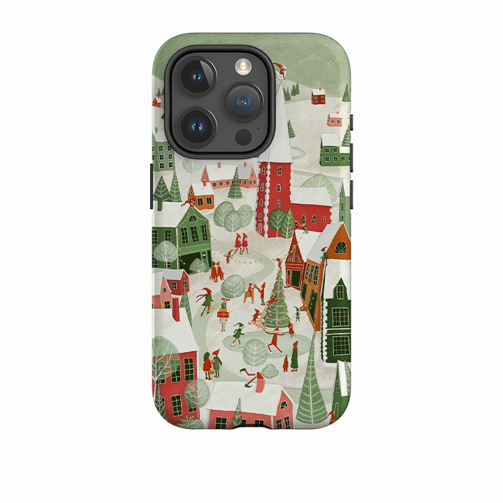Minimal Look iPhone Tough Case - Christmas Town By Maja Lindberg