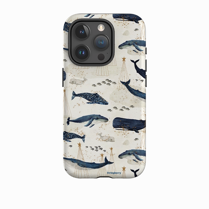 Ergonomic Feel iPhone Tough Case - Christmas Whale III By Katherine Quinn