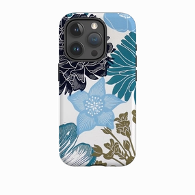 iPhone Tough Case - Cottage Garden Blue By Kate Heiss Flexible Pattern