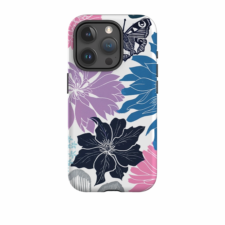 iPhone Tough Case - Cottage Garden Butterfly By Kate Heiss Modern Pattern Layer Elegant Appearance