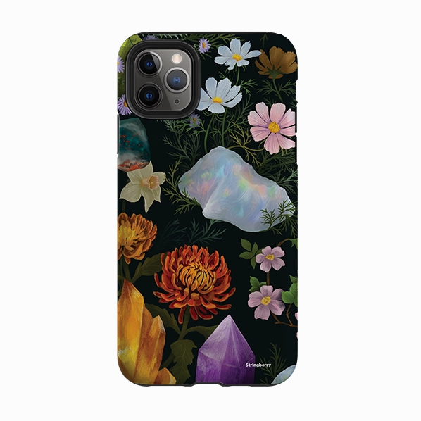 Colorful Pattern Outdoor Travel iPhone Tough Case - Crystal Flowers By Anna Stead