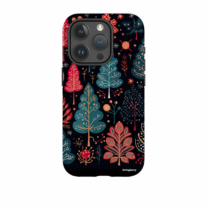 Light Finish iPhone Tough Case - Dark Winter Forest