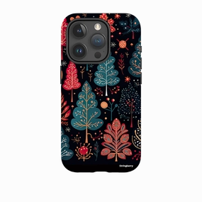 Light Finish iPhone Tough Case - Dark Winter Forest