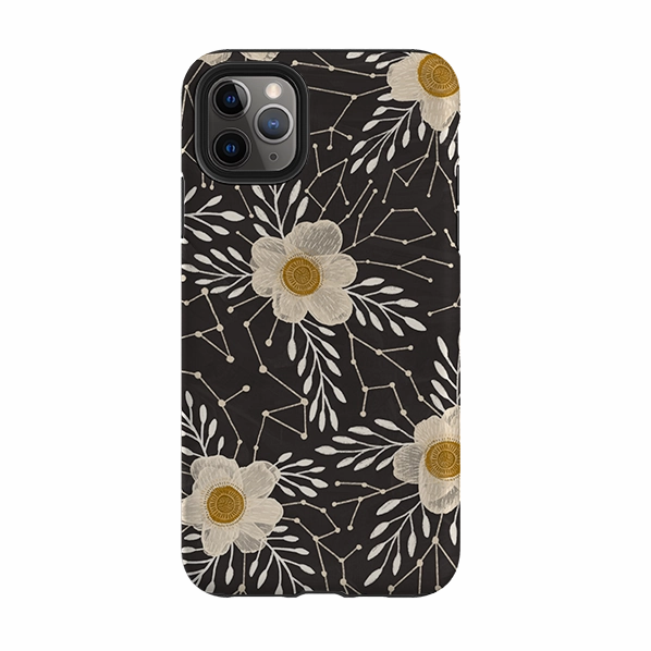iPhone Tough Case - Delicate Floral Dark By Nina Pace Elegant Build