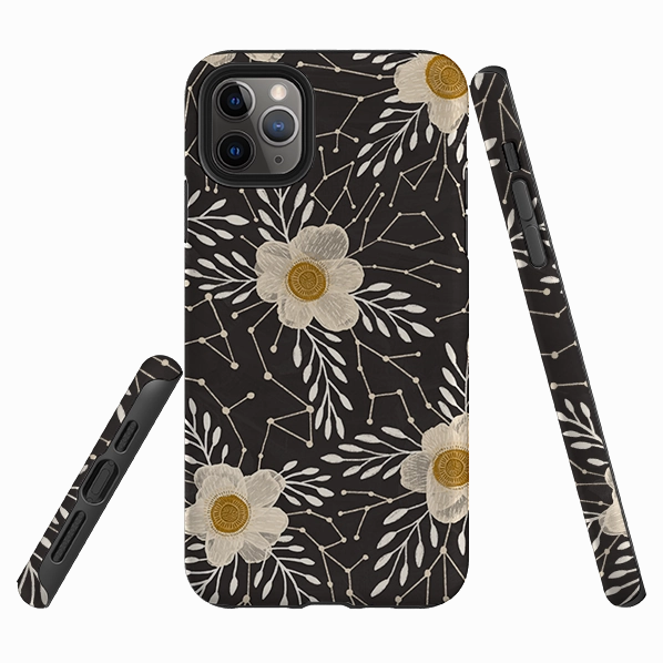 Compact Edge Elegant Style iPhone Tough Case - Delicate Floral Dark By Nina Pace