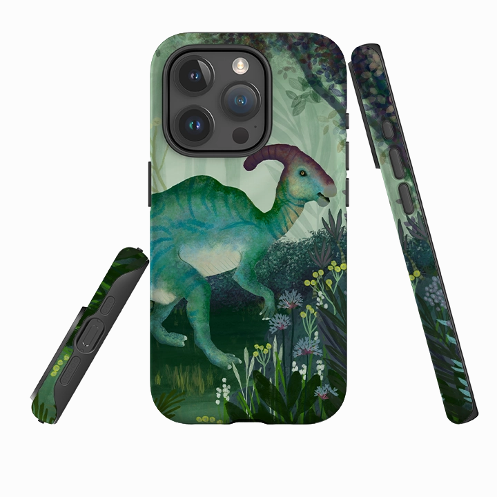 Vivid Pattern Design iPhone Tough Case - Dino Park III By Katherine Quinn