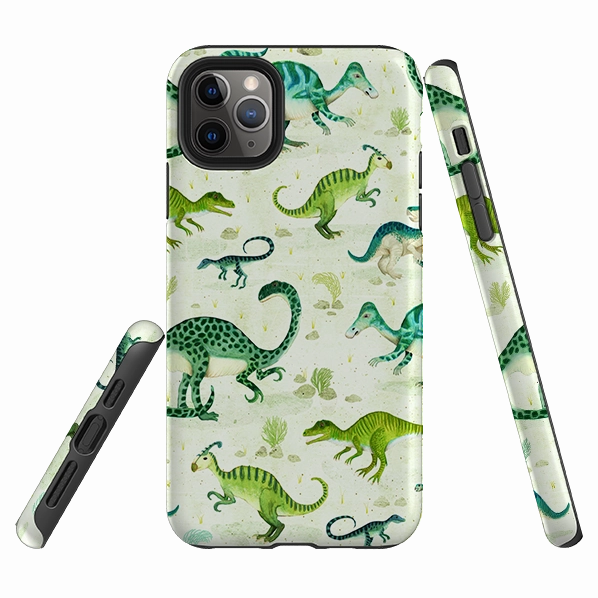 iPhone Tough Case - Dinoland By Katherine Quinn Protective Design Texture
