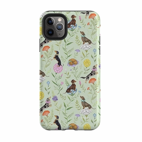 Shockproof Frame Compact Look iPhone Tough Case - Doxy Day Afternoon Pistachio By Catherine Rowe