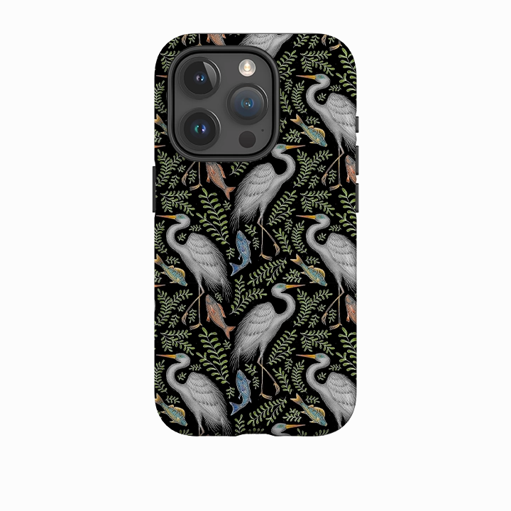 Smooth Detail Simple Style iPhone Tough Case - Egret Pattern By Catherine Rowe