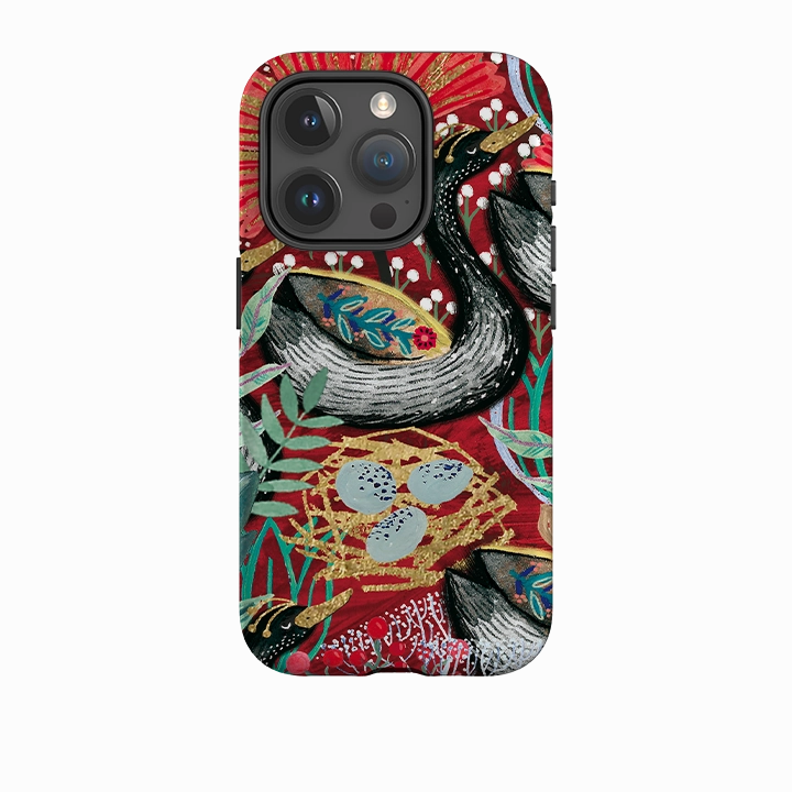 Futuristic style Phone Accessory iPhone Tough Case - Eight Geese A Laying By Emma Frances Grant