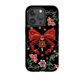 Protective Pattern Texture Comfort Build iPhone Tough  Case - Five Gold Ring By Maria Matos