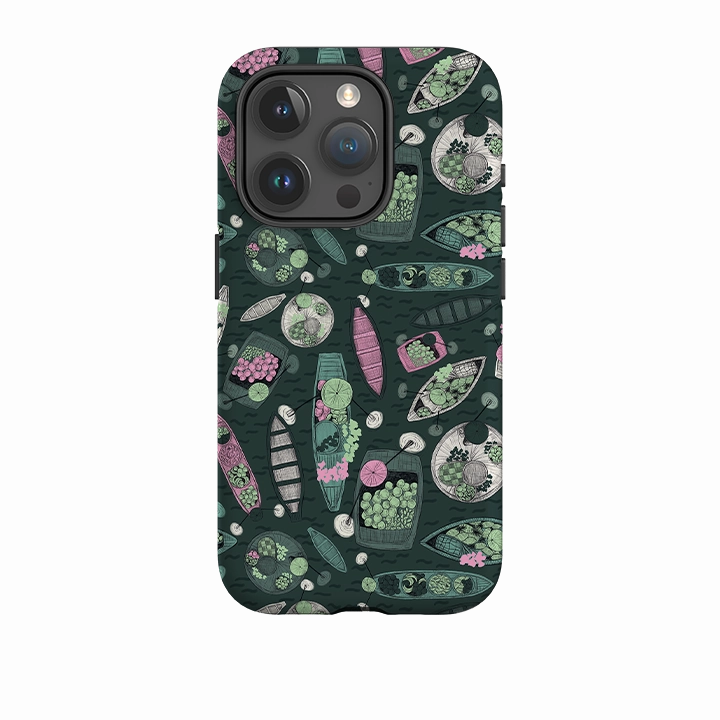 iPhone Tough Case - Floating Markets A By Jade Mosinski Raised Bezels